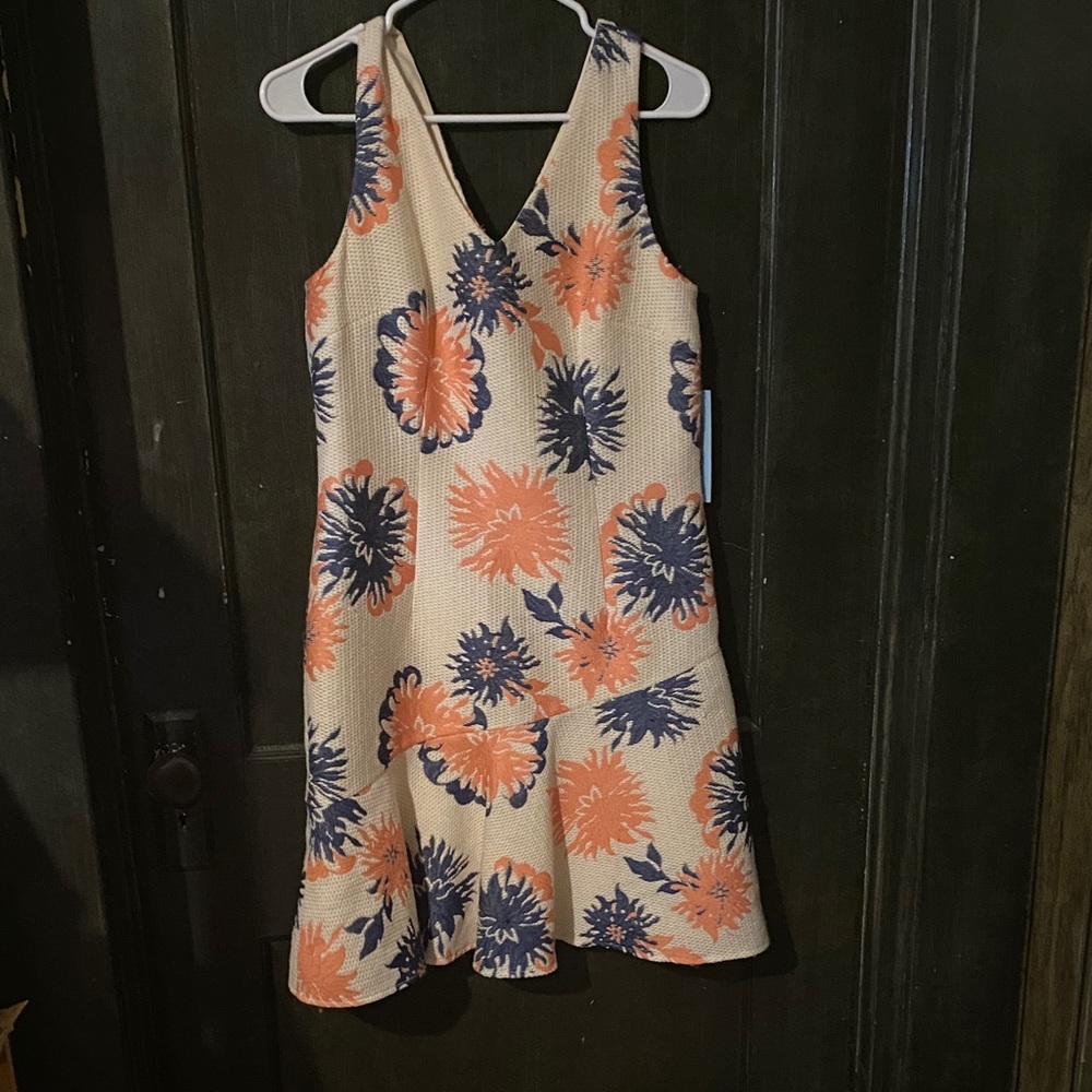 ANTONIO MELANI Floral Mini Dress - Orange and Blue